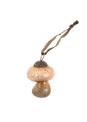 Indaba Trading Blush Glass Mushroom Ornament Small