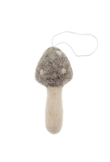 Indaba Trading Grey Felted Mushroom Ornament