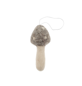Indaba Trading Grey Felted Mushroom Ornament