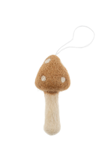 Indaba Trading Brown Felted Mushroom Ornament Brown