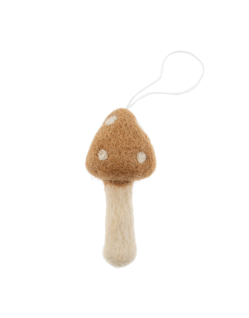 Indaba Trading Brown Felted Mushroom Ornament Brown