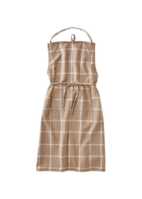 Check Slub Apron in Beige