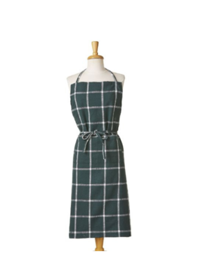 Check Slub Apron Green