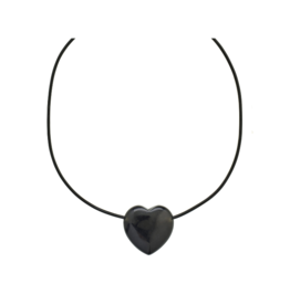 PILGRIM STAY Black Agate Necklace Gold-Plated by Pilgrim