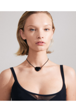 PILGRIM STAY Black Agate Necklace Gold-Plated by Pilgrim