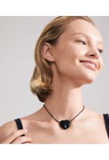 PILGRIM STAY Black Agate Necklace Gold-Plated by Pilgrim