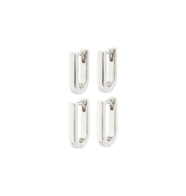 PILGRIM STAY Earrings 2-in-1-set Silver-Plated by Pilgrim