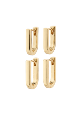 PILGRIM STAY Earrings 2-in-1-set Gold-Plated by Pilgrim