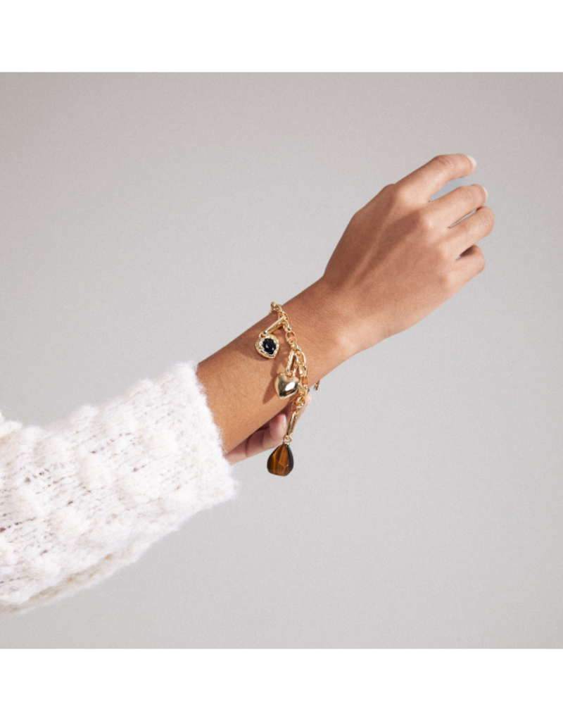 PILGRIM Soft Heart Charm in Gold by Pilgrim
