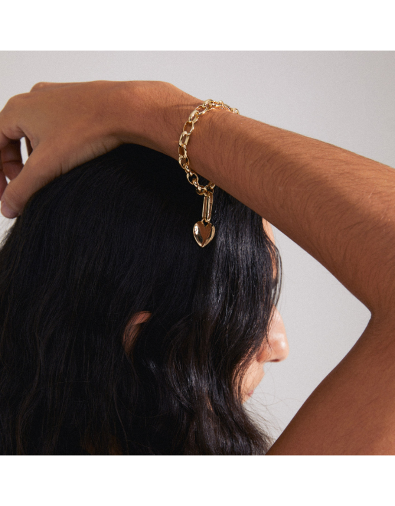 PILGRIM Soft Heart Charm in Gold by Pilgrim