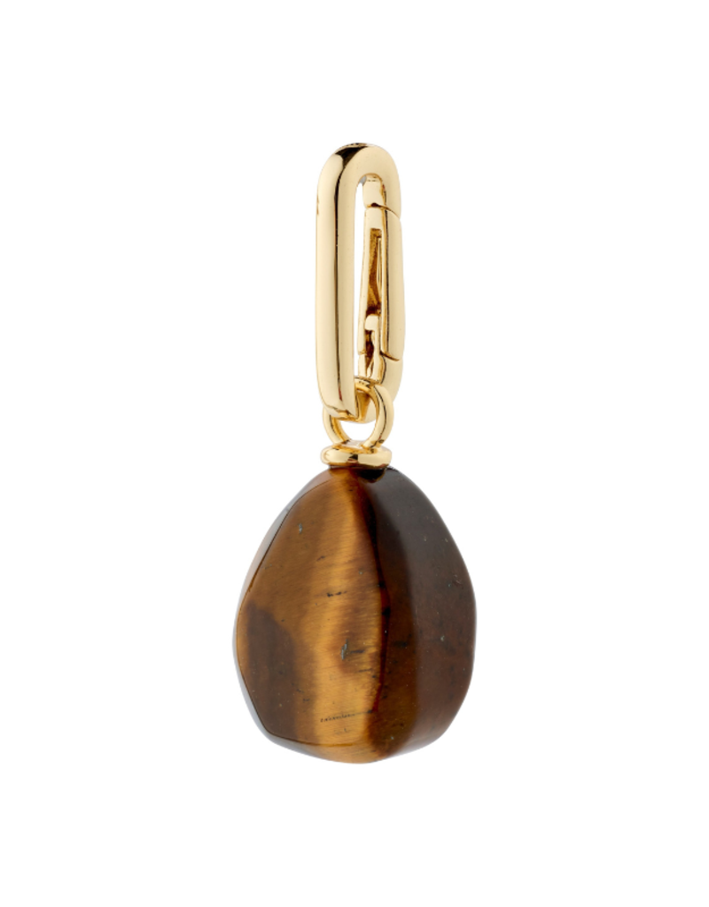 PILGRIM Tiger Eye Charm in Gold by Pilgrim