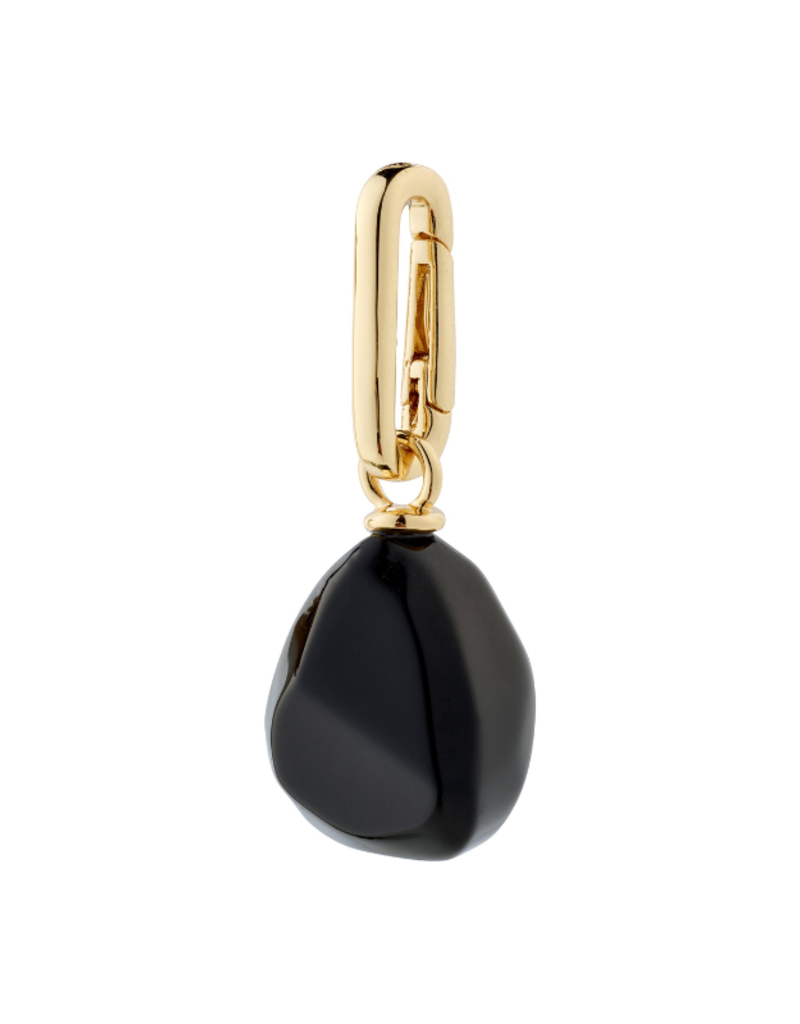 PILGRIM Black Agate Charm in Gold by Pilgrim