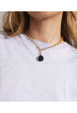 PILGRIM Black Agate Charm in Gold by Pilgrim