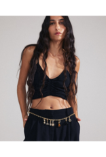 PILGRIM Black Agate Charm in Gold by Pilgrim