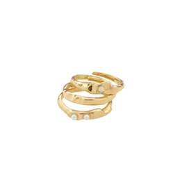 PILGRIM Trust Ring 3-in-1 set Gold-Plated by Pilgrim