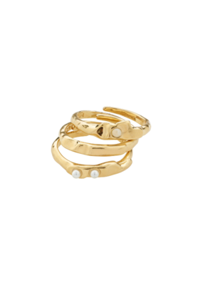 PILGRIM Trust Ring 3-in-1 set Gold-Plated by Pilgrim