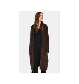Saint Tropez Gela Long Cardigan in Dark Oak by Saint Tropez