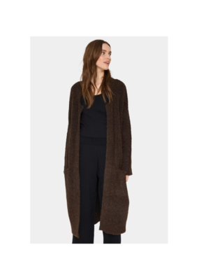 Saint Tropez Gela Long Cardigan in Dark Oak by Saint Tropez