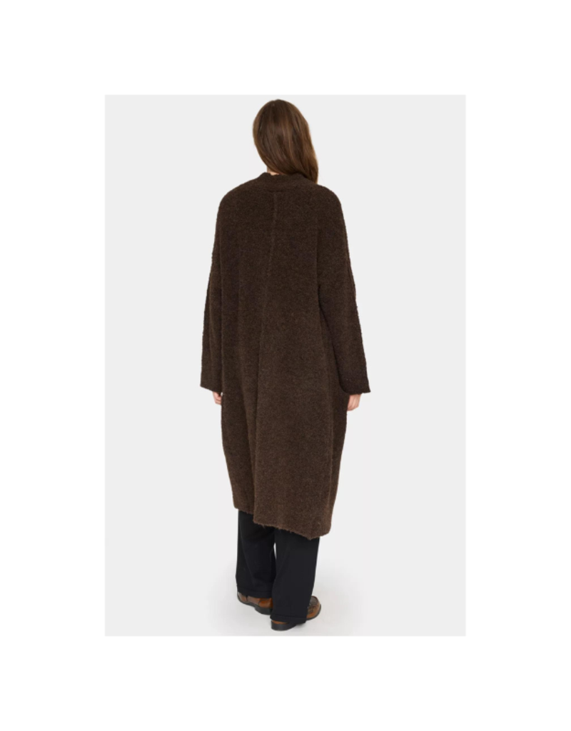 Saint Tropez Gela Long Cardigan in Dark Oak by Saint Tropez