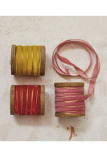 Creative Co-Op Red, Pink or Chartreuse Velvet Metallic Edge Ribbon Spool