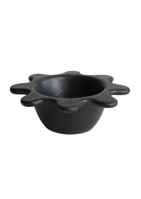 Creative Co-Op Matte Black Abstract Bowl