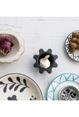 Creative Co-Op Matte Black Abstract Bowl
