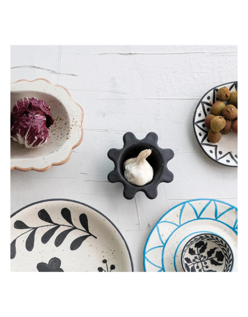 Creative Co-Op Matte Black Abstract Bowl