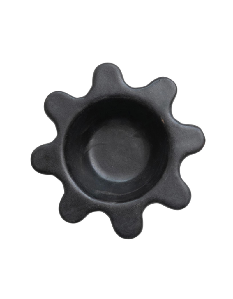 Creative Co-Op Matte Black Abstract Bowl