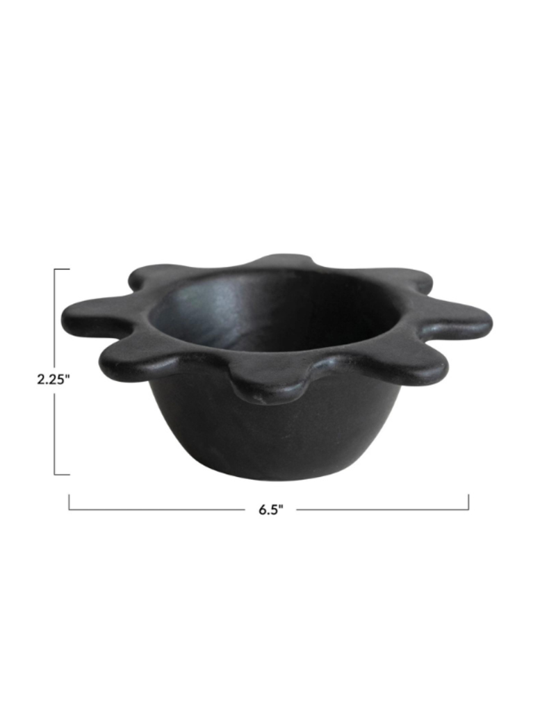 Creative Co-Op Matte Black Abstract Bowl