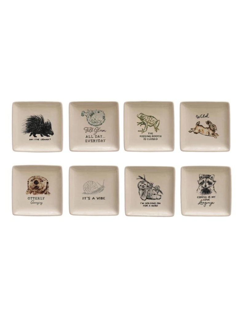 Creative Co-Op Animals with Sayings Plate
