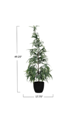 Creative Co-Op Frost Finish Faux Pine Tree in Pot