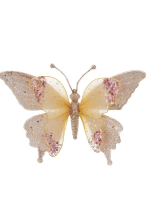 Pink Lace Butterfly Clip Ornament