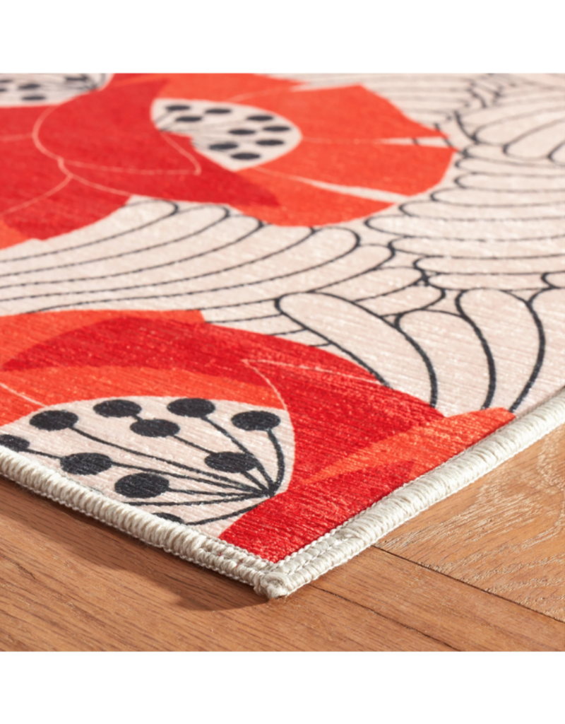 Dash & Albert Dash & Albert Machine Washable Japanese Poppy Rug 3x5