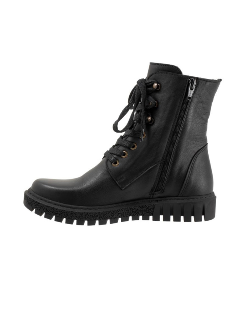 Bueno LAST ONE - SIZE 36 - Scarlett Leather Boot with Laces in Black by Bueno