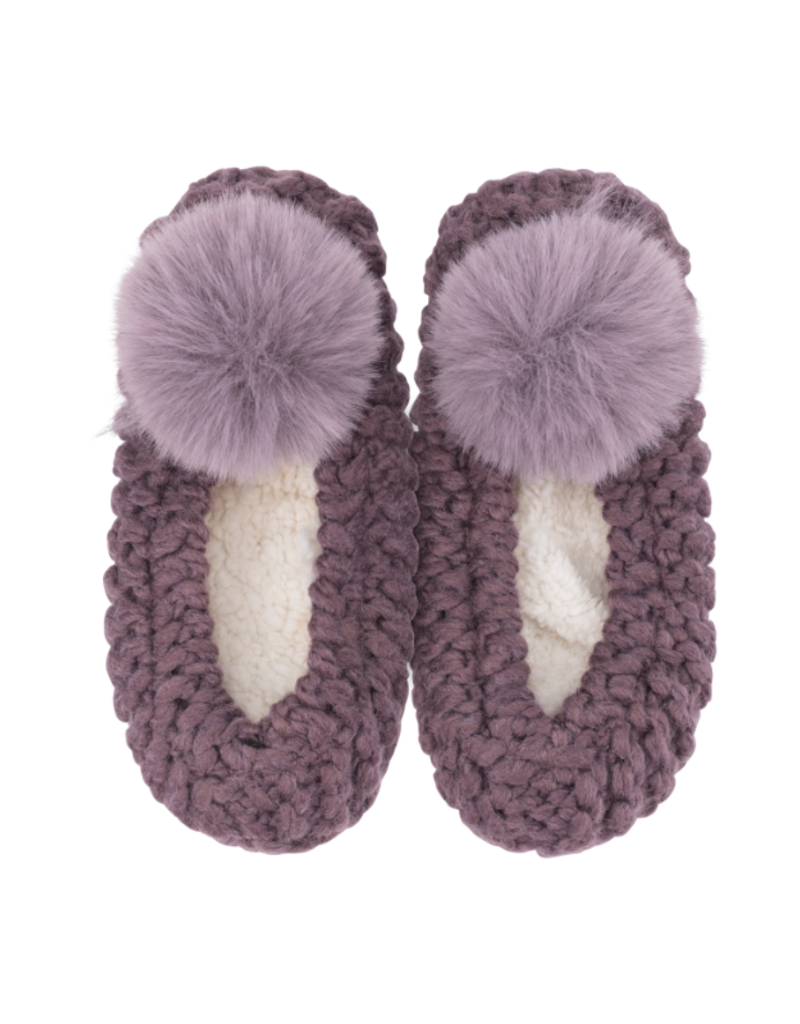Popcorn Pom Ballerina Slipper in Purple by Lemon