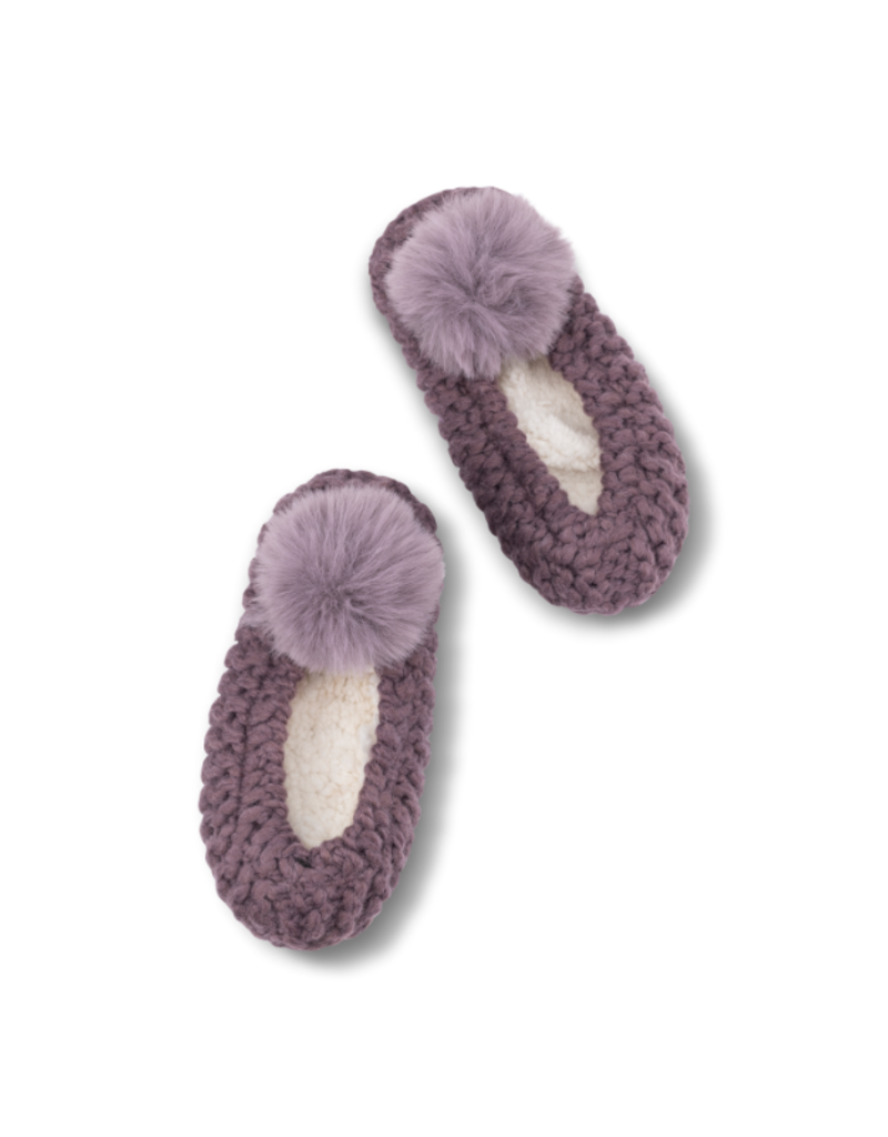 Popcorn Pom Ballerina Slipper in Purple by Lemon