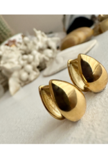 Pika & Bear Lachry Double Teardrop Hugger Hoop Earrings Gold by Pika & Bear