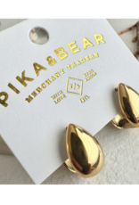 Pika & Bear Lachry Double Teardrop Hugger Hoop Earrings Gold by Pika & Bear