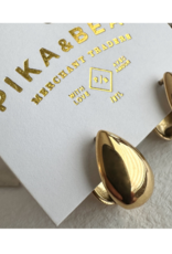 Pika & Bear Lachry Double Teardrop Hugger Hoop Earrings Gold by Pika & Bear