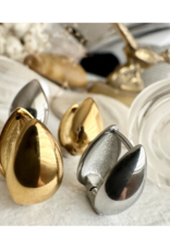 Pika & Bear Lachry Double Teardrop Hugger Hoop Earrings Gold by Pika & Bear