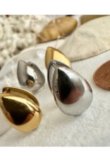 Pika & Bear Lachry Double Teardrop Hugger Hoop Earrings Silver by Pika & Bear
