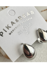 Pika & Bear Lachry Double Teardrop Hugger Hoop Earrings Silver by Pika & Bear