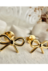 Pika & Bear Zooey Tiny Bow Stud Earrings Gold by Pika & Bear
