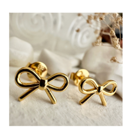 Pika & Bear Zooey Tiny Bow Stud Earrings Gold by Pika & Bear