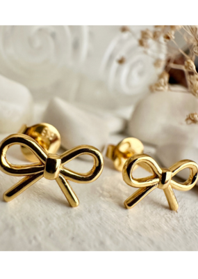 Pika & Bear Zooey Tiny Bow Stud Earrings Gold by Pika & Bear