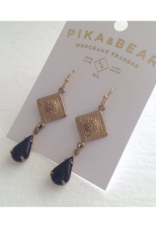 Pika & Bear Nogales Moroccan Style Brass Earrings Black by Pika & Bear