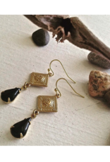 Pika & Bear Nogales Moroccan Style Brass Earrings Black by Pika & Bear
