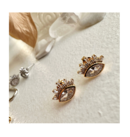 Pika & Bear Knyosis Eye Stud Earrings with Baguettes by Pika & Bear