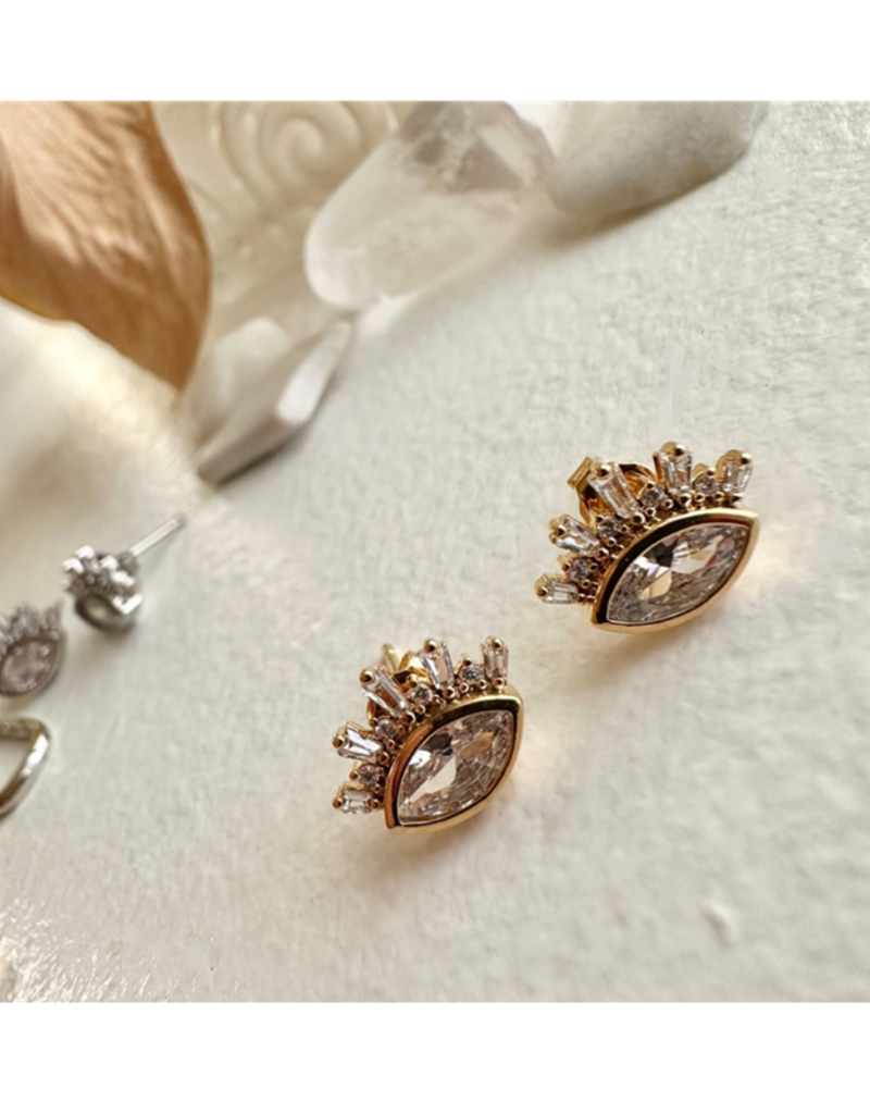 Pika & Bear Knyosis Eye Stud Earrings with Baguettes by Pika & Bear