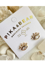 Pika & Bear Knyosis Eye Stud Earrings with Baguettes by Pika & Bear